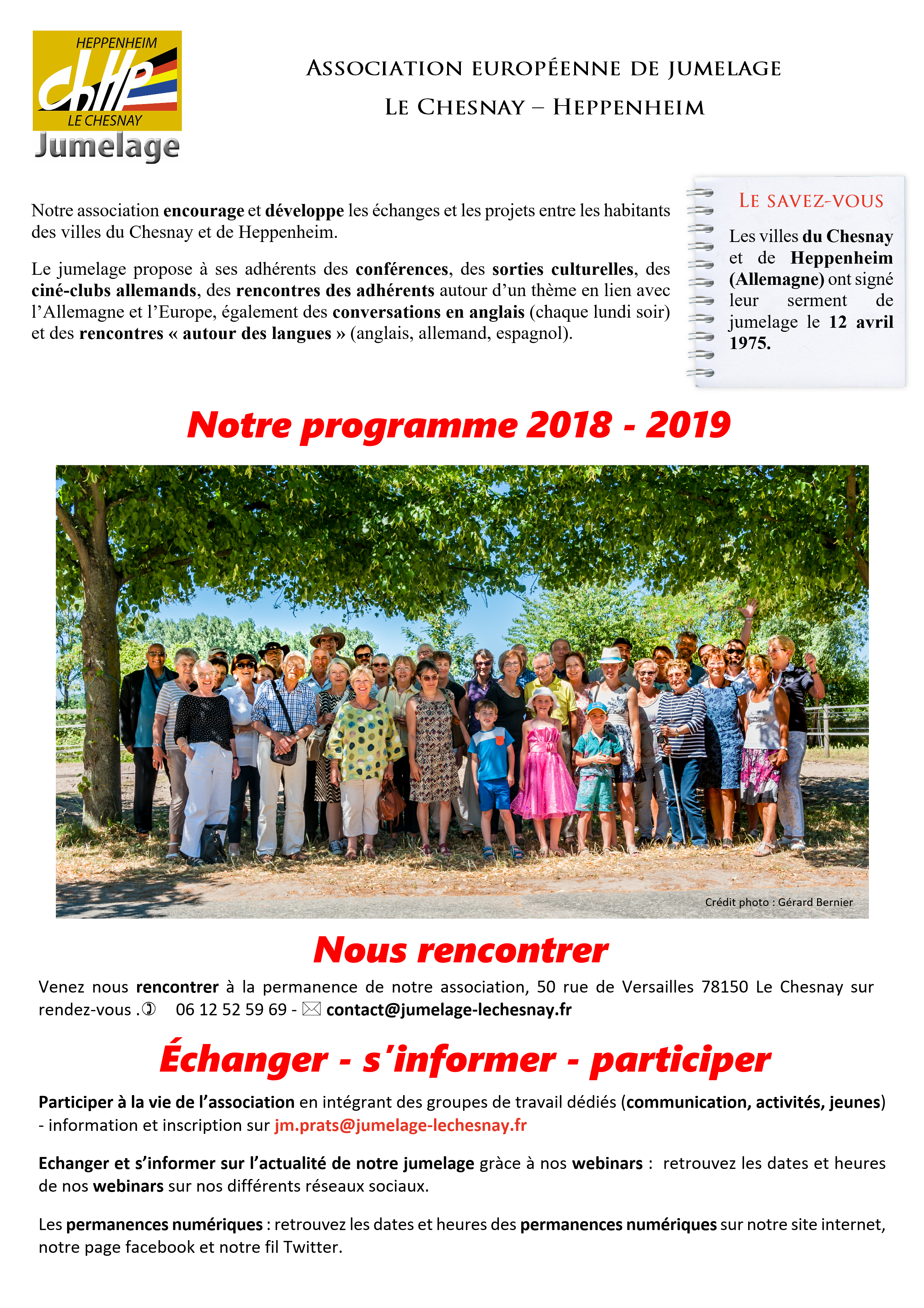 Programme de la saison 2018-2019