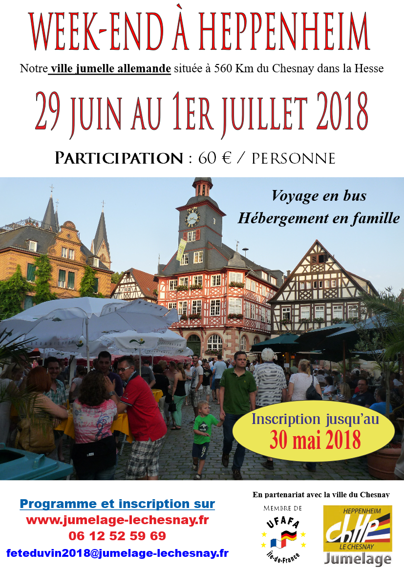 Week-end à Heppenheim du 29 juin au 1er juillet 2018