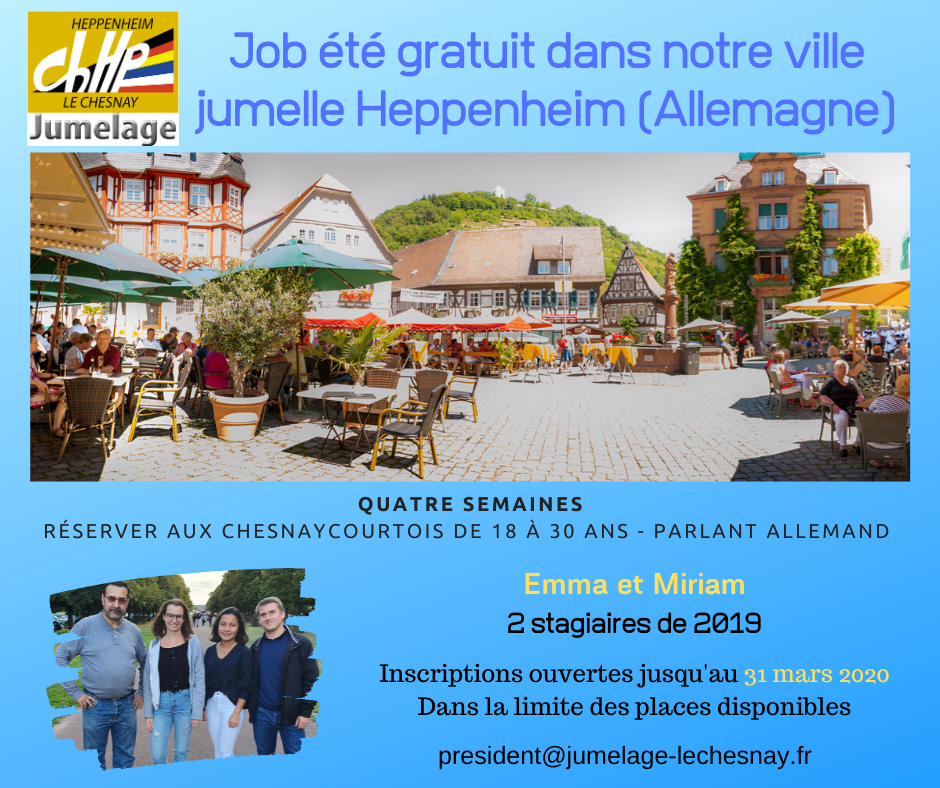 Ouverture des Jobs été 2020 à Heppenheim (Bergstrasse)